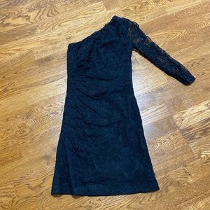 Express Black Lace One Shoulder Dress
